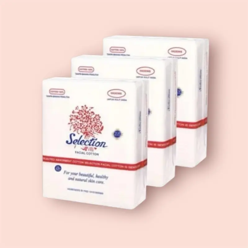 KAPAS isi 3 pcs SELECTION FACE COTTON 35gr