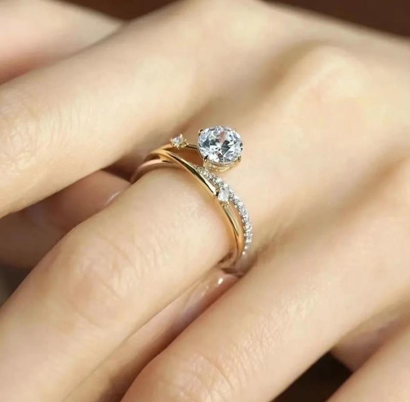 Moissanite ring [Star Orbit Ring] 1 carat fashion classic Mosaic 1