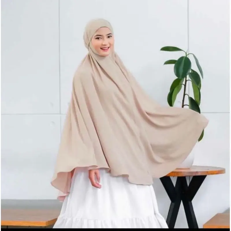 ￼Khimar Bergo Crinkle  Dagu Syar’i| Hijab Instan crinkle Jumbo   XXXL