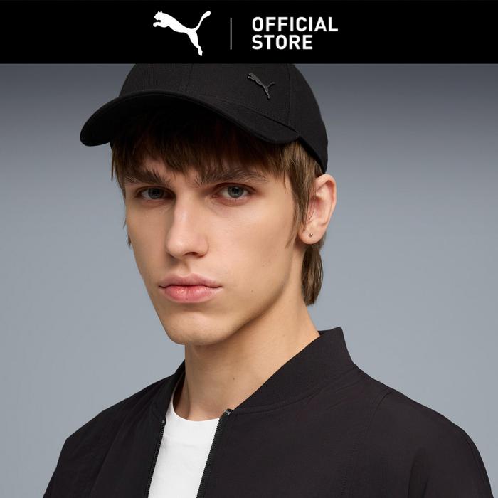 Gambar PUMA Essentials Elevated Metal PUMA Cat Baseball Cap Unisex Black - OSFA dari PUMA Indonesia Kota Bekasi Tokopedia