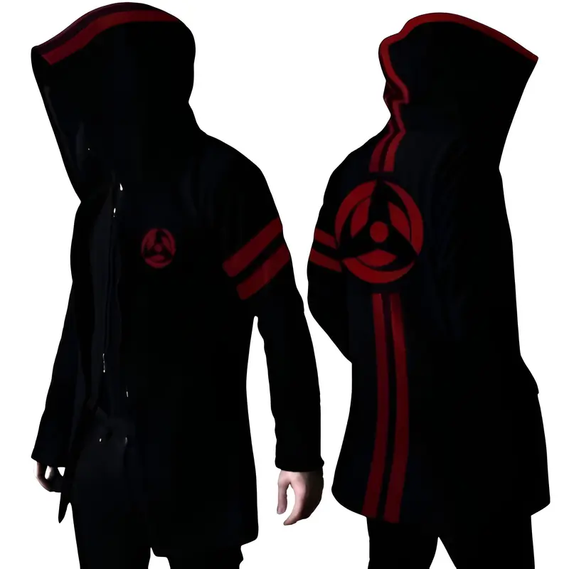 Jaket Jubah Anime Assasin Polos Zipper Unisex M -XL Pria Hitam Sweater Keren Distro Tebal Parasut Bomber Fleece 1
