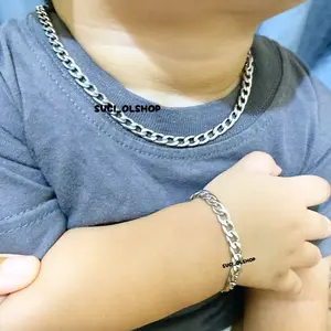KALUNG DAN GELANG RANTAI TITANIUM UNTUK ANAK MODEL SIMPEL KEREN DAN KEKINIAN ANTI KARAT (UKURAN BISA DIREQUEST SESUAI KEINGINAN) Kids Costume Fashion