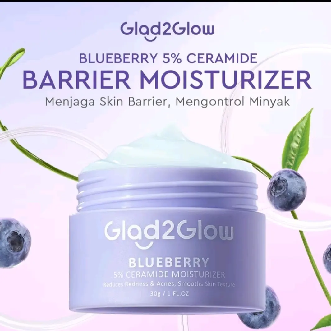 Glad2Glow  BLUEBERRY 5% CERAMIDE BARRIER MOISTURIZER moist untuk chicken skin