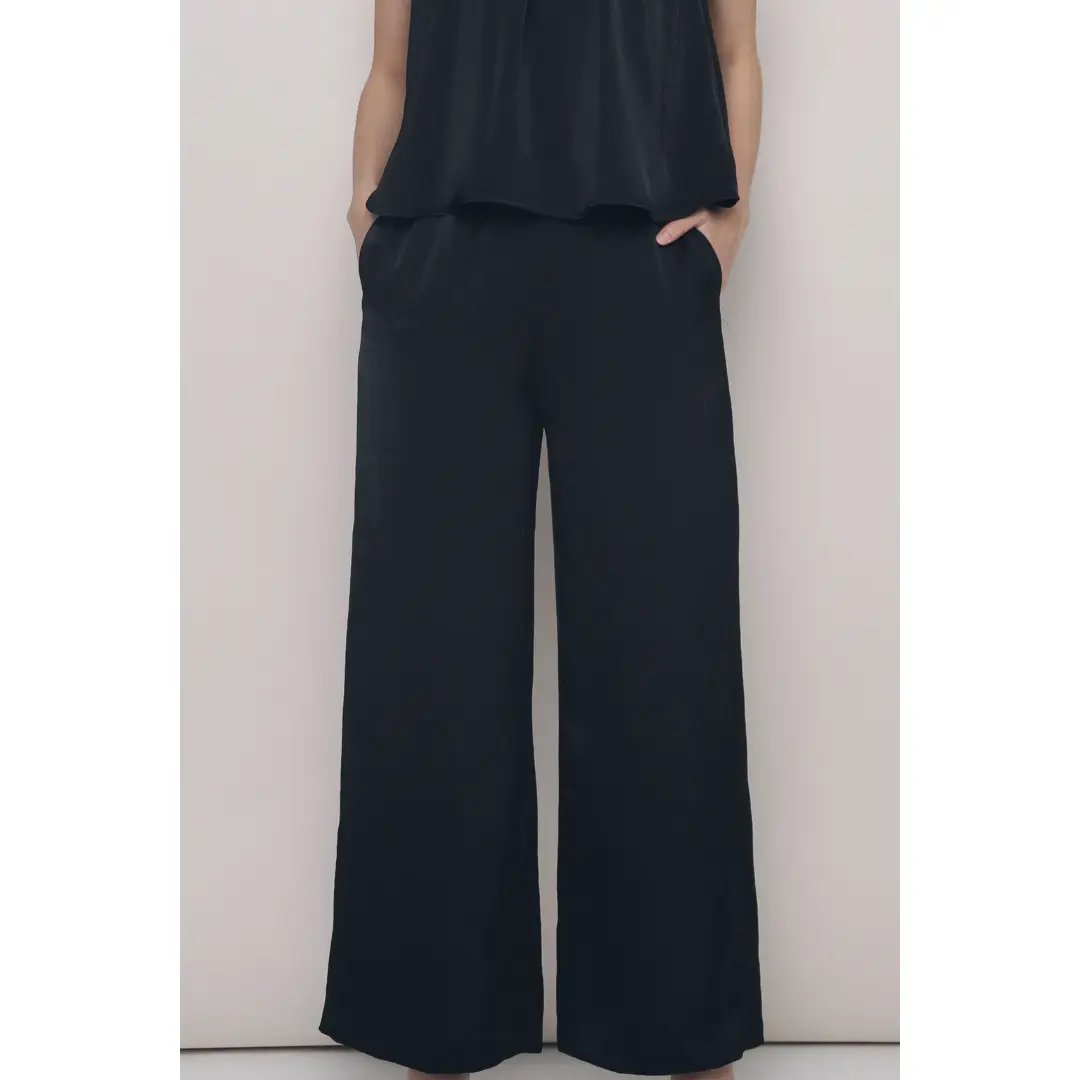 Daydreamer Wide Leg Pants Black (Hollyhoque)
