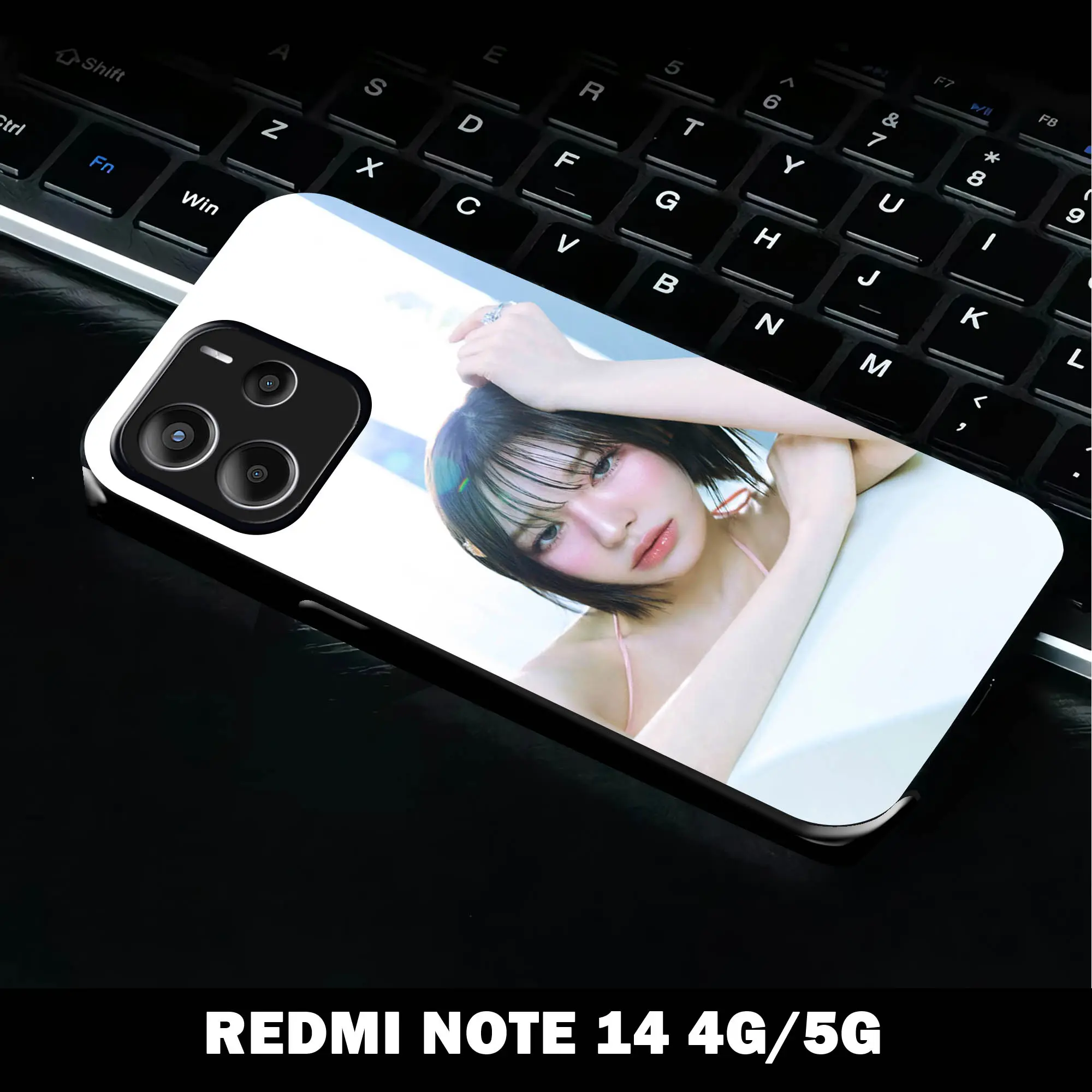 (CK12) Case Glass anti pecah For Type Redmi Note 14 5G - case custom kpop - case korea Smartphone Casing