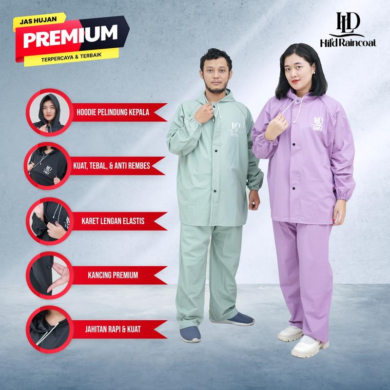 Product Introduction of jas hujan setelan jaket celana pria wanita bahan pvc karet anti air waterproof termurah by HILD raincoat original cocok dipakai berkendara disaat musim hujan 46