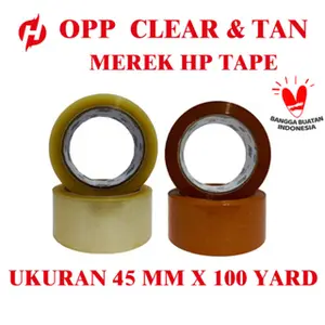 Promo Lakban Bening Hp tape 45mm x 100 yard dan coklat___071