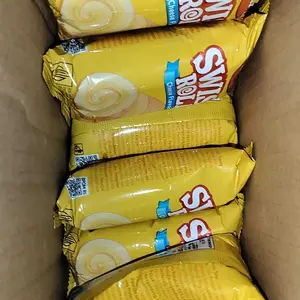 Dalezz Swiss Roll Aneka Rasa Strawberry Cheese Chocolate Milk Cake Gulung Lembut Halal 4 Varian Rasa 18g Per Pack