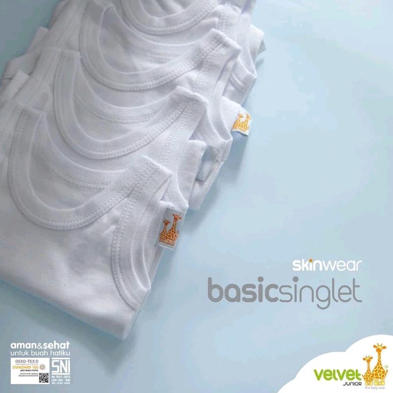 Kaos singlet velvet junior Baby Girls Boys Bayi Katun 2