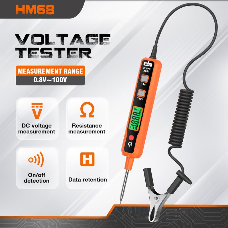 Máy Kiểm Tra Mạch Xe Hơi HABOTEST HM68=HT86A Máy Dò Điện Áp Kỹ Thuật Số AC DC 12-300V Dụng Cụ Thợ Điện Hình Bút Đồng Hồ Vạn Năng Vôn Kế
