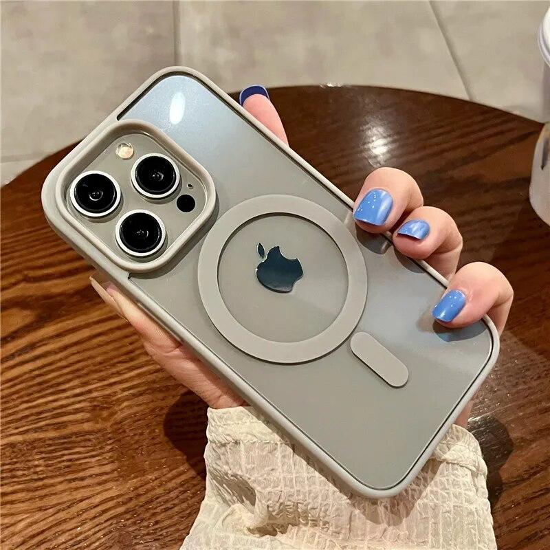 Product Introduction of Luxury Magnetic Wireless Charge For Magsafe Case for iPhone 15 14 Plus 13 12 11 Pro Max Shockproof Soft Transparent Bumper Cover 2