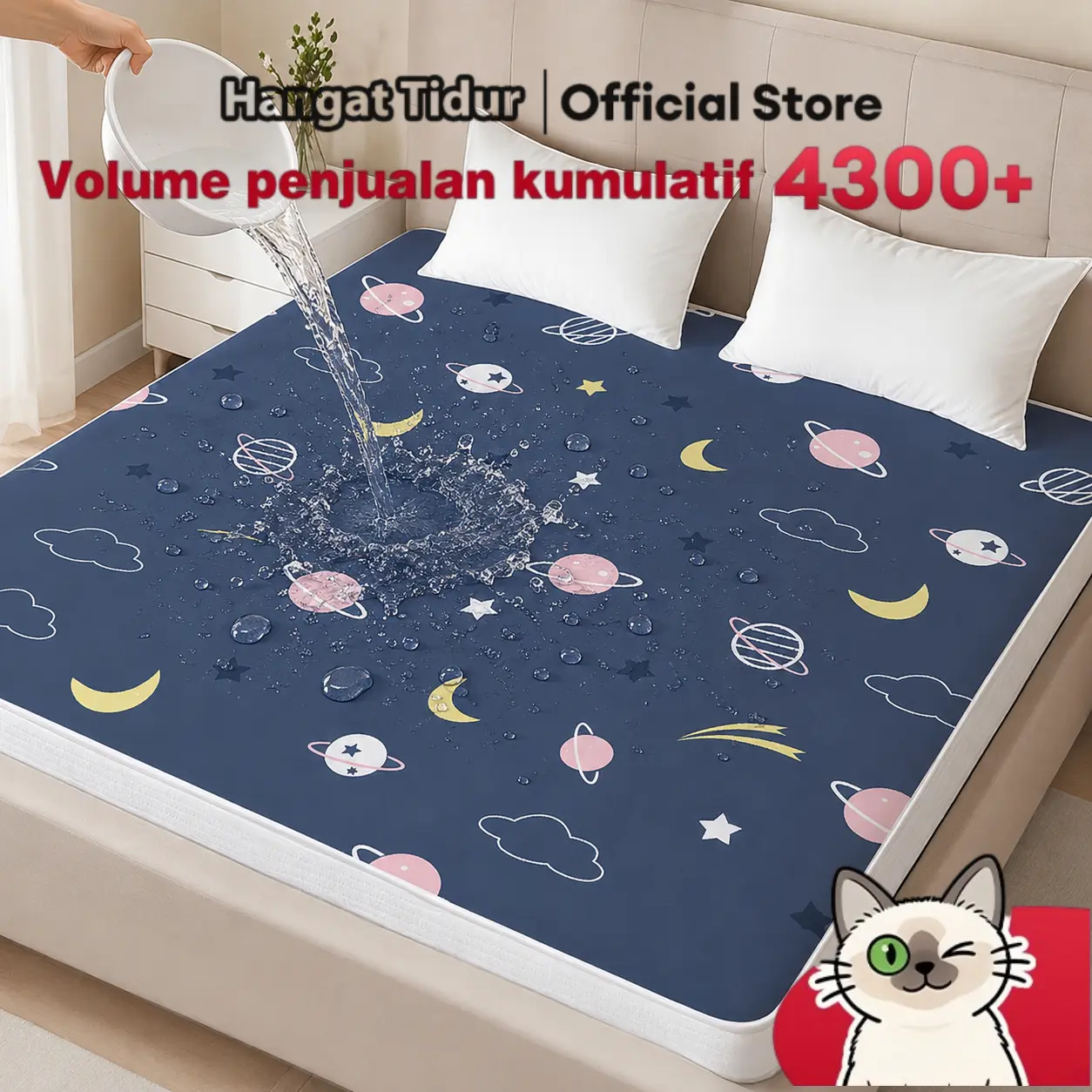 Anti-Basah Seprai & Matras Pelindung Bayi & Hewan Peliharaan, Tahan Air & Ompol, Mudah Dicuci, Anti Noda, Nyaman untuk Tidur, Untuk Bayi, Anak, Wanita Menstruasi, Sofa, Pet, Praktis & Lembut, Perlindungan 100% Aman