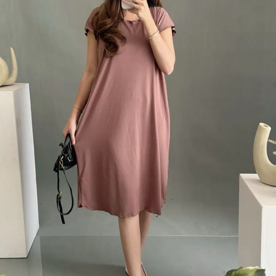 PAKET BUNDLING 3 DASTER MIDI POLOS SPANDEK MURAH ADEM MELAR  Dress Nyaman Santai Wanita