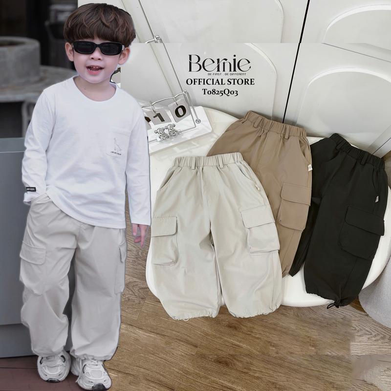   Mặc được 2 kiểu  Quần gió bé trai mềm nhẹ phối túi hộp thời trang Bernie - Quần dài bé trai 10-26kg - T0825Q03 