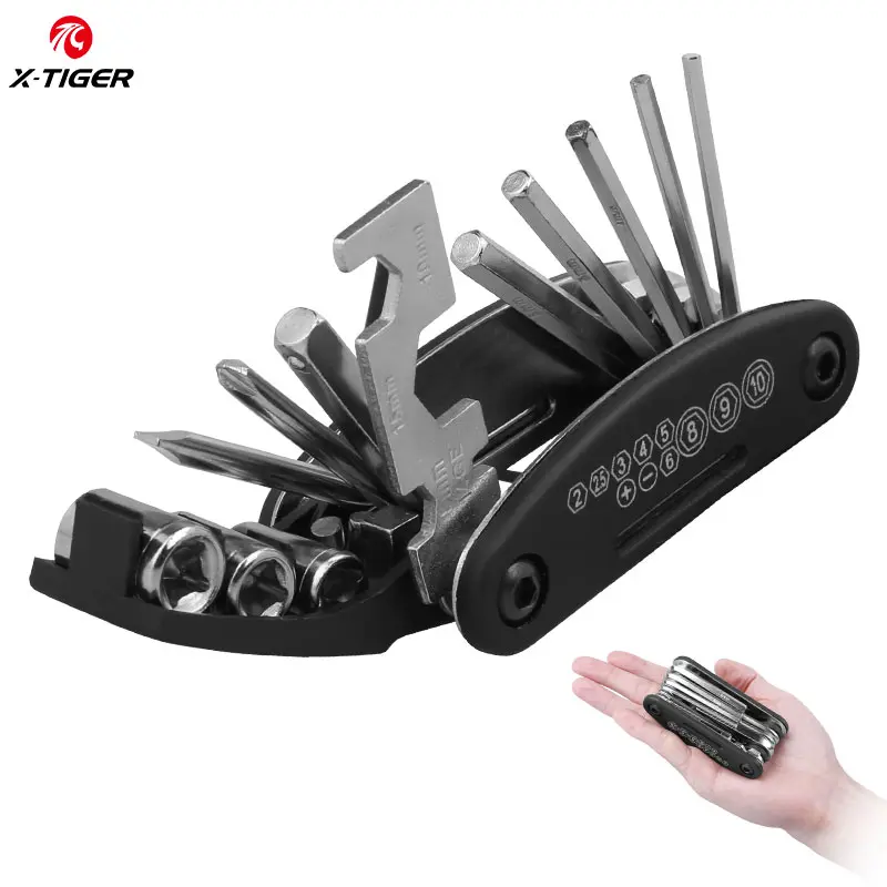 X-TIGER Bicycle Repair Tools 11 in 1 Multi-function Mountain Bike Repair Tools Hexagonal Spoke Wrench Bicycle Screwdriver Tool