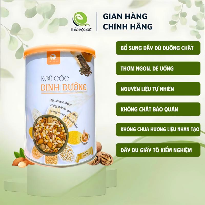 Product Introduction of [ MUA 2 NGŨ CỐC TẶNG 1 NGŨ CỐC ] Bột Ngũ Cốc Lợi Sữa Sau Sinh và  Dinh Dưỡng Cho Mẹ Bầu Thảo Mộc Quê LON 500g -  Food Thức Ăn Hạt Ngũ Cốc Granola ngucoc dinh dưỡng 1