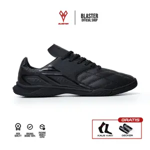 BLASTER Sepatu Futsal Full Black Power Play In Original Bunyi Cit Cit Olahraga Pria Lightweight Abrasion Resistant Impact Resistant Free Kaos Kaki Dan Decker Setiap Pembelian Olahraga Pria Wanita