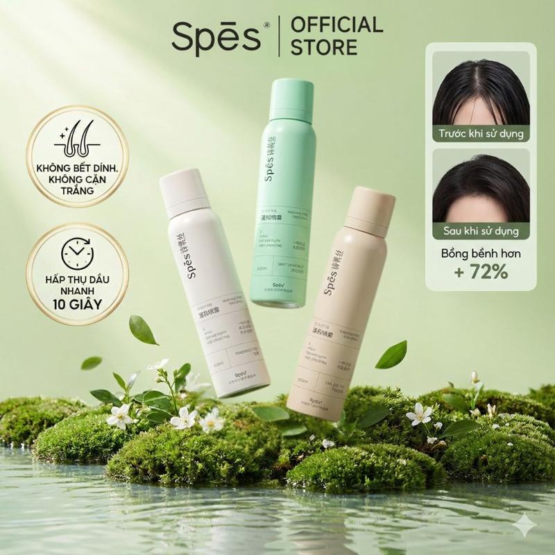  Dầu gội khô SPES Xịt tóc tạo phồng cấp tốc thấm hút dầu không gây bết dính giữ nếp 8h size 50 150 200ml 