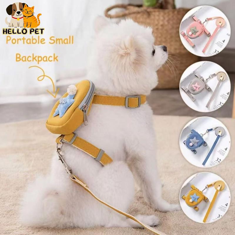 Dây Đai nịt cho chó Có Thể Điều Chỉnh với ba lô, áo vest ngực cho chó Con lưng với dây xích, bộ dây nịt cho thú cưng