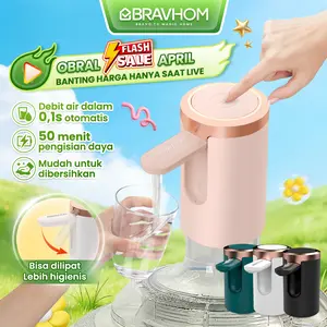 (COD)【Live Exclusive】 Bravhom Pompa Galon Electric Dapat Dilipat USB Dispenser Portable Galon Air Elektrik