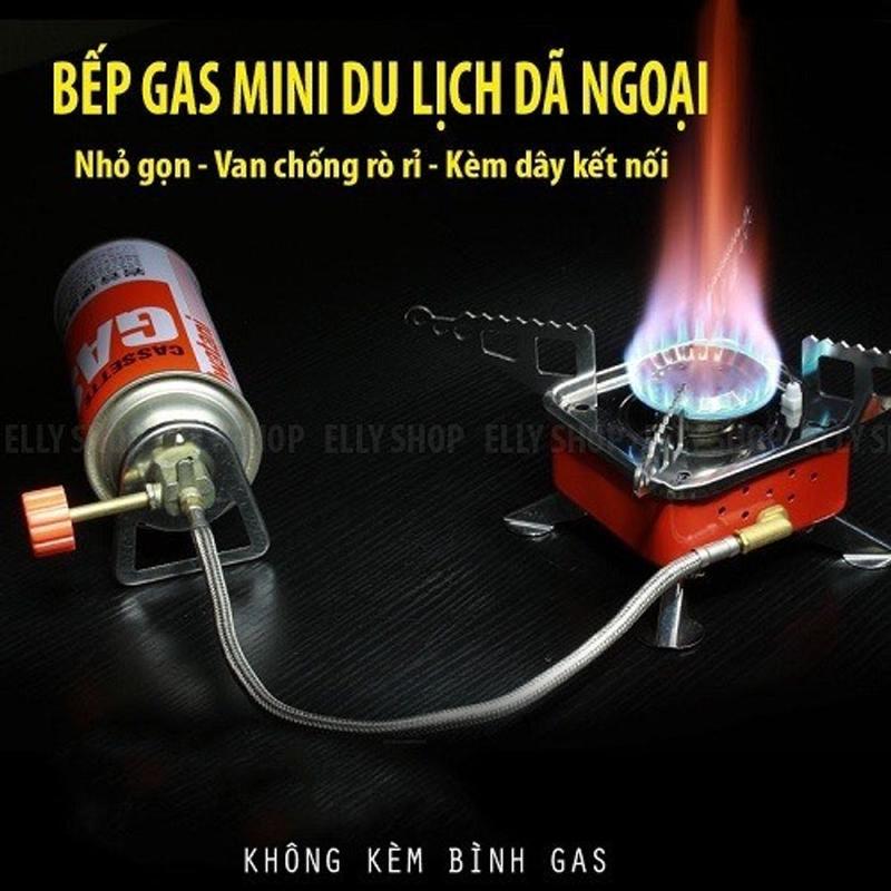Bếp ga du lịch mini [ TẶNG DÂY DẪN GAS ] dã ngoại gấp gọn đa năng tiện lợi 0