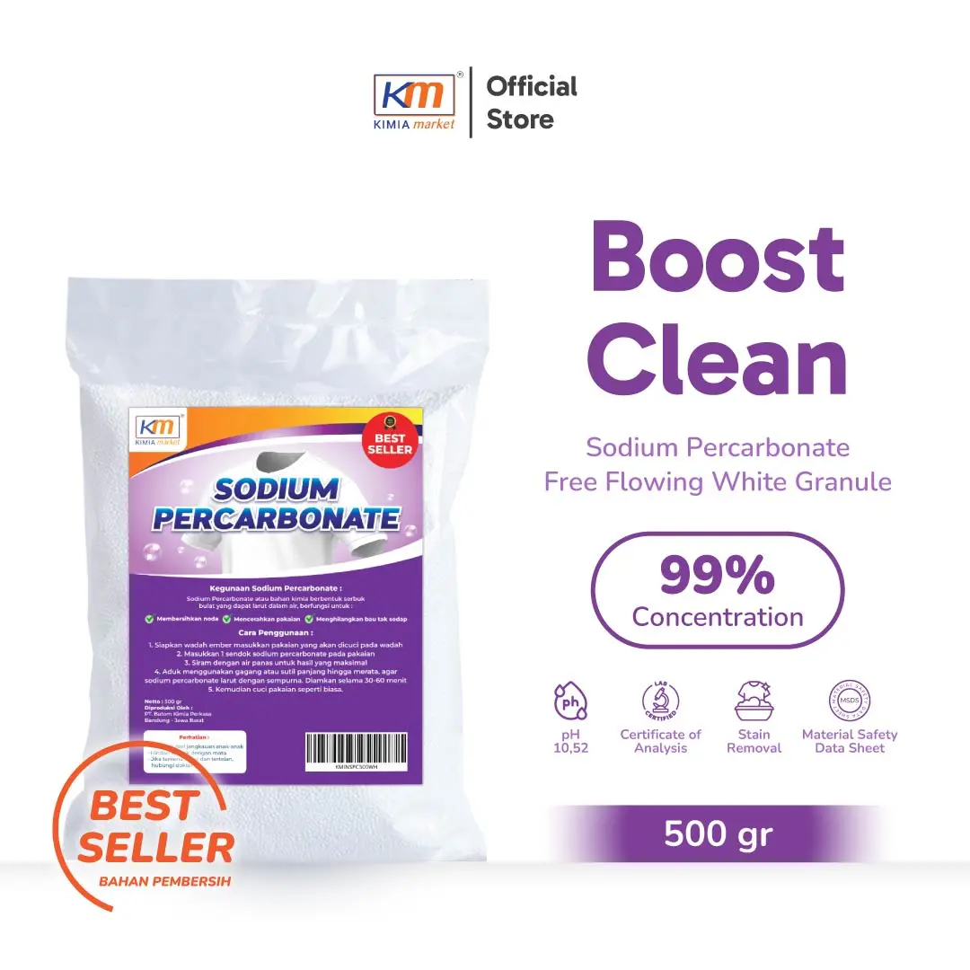 Boost Clean - Pemutih Pakaian & Penghilang Noda / Sodium Percar 500gr  by Kimiamarket.id