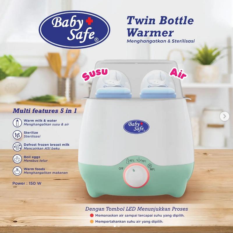Baby Safe Twin Bottle Milk Warmer Penghangat Susu Makanan Sterilizer Multi Fungsi 4