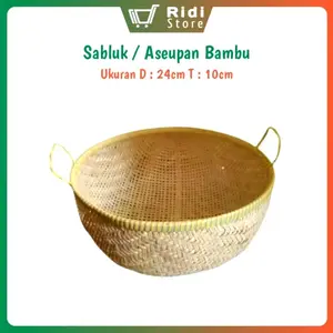 Sabluk Kukusan Nasi Bambu /Aseupan Bambu Setengah Lingkaran Diameter 24cm
