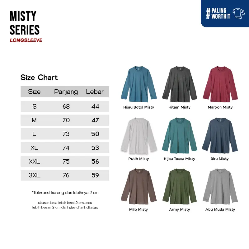 Kaos Lengan Panjang Twotone Misty Pasti Beda Pasti Eksklusif 4