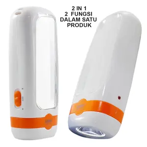 Senter Rechargeable Lampu Emergency 2 In 1 LUBY L7677 1 LED / SENTER lampu 982MG + 10 SMD Tahan 4 Jam Hemat Energi
