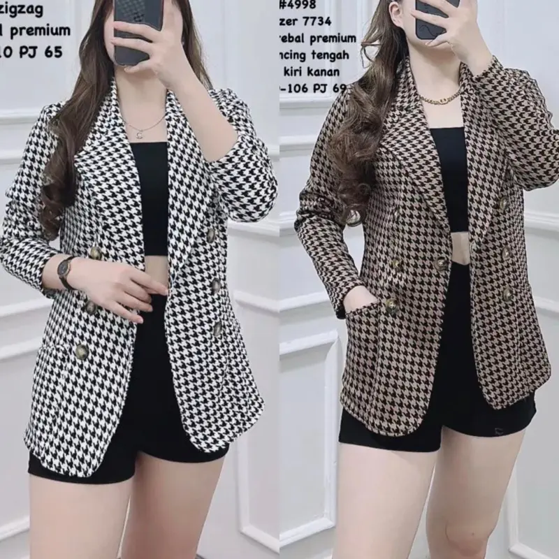 BLAZER HOODSTOOTH SCUBA DAN KATUN PREMIUM / BLAZER KANTOR