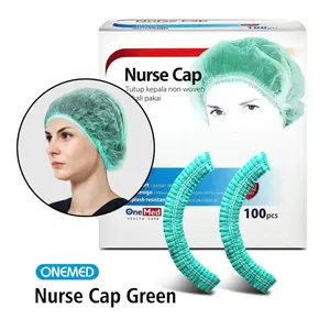 100s Tutup Kepala Onemed Non Woven Nurse Cap Anti Percikan Air (1 Box 100s)