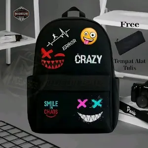 MIDEUR BAGS Ransel sekolah punggung Laptop Pria Wanita fungsional motif gambar Cocok Untuk sekolah SD SMP SMA KULIAH TRAVELING BISA COD