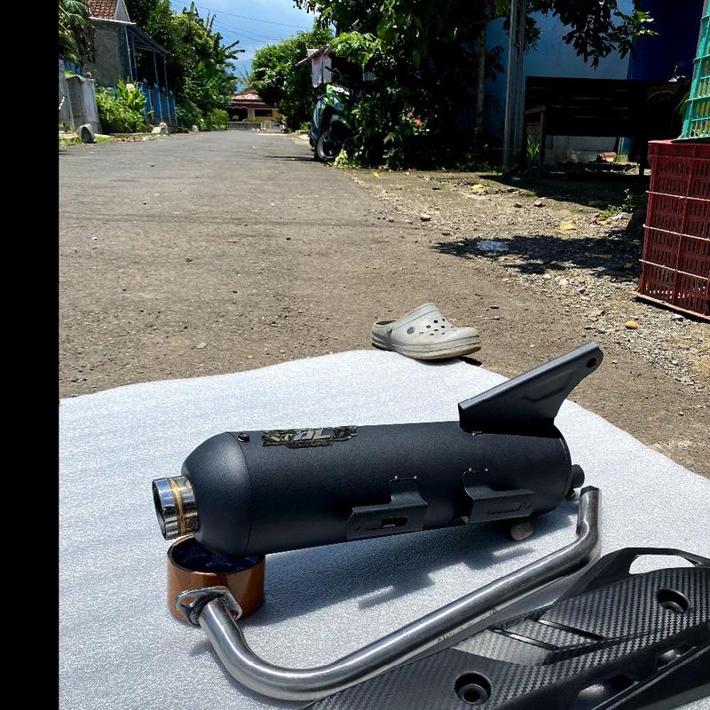 Knalpot Standar Racing Original GOLD EXHAUST Full Aksesoris Tameng Air Blade Gen 2 Bass Adem untuk Motor Vario, Beat, Nmax, Aerox, PCX Motorcycle Motorcycle shijiro Kamera 5