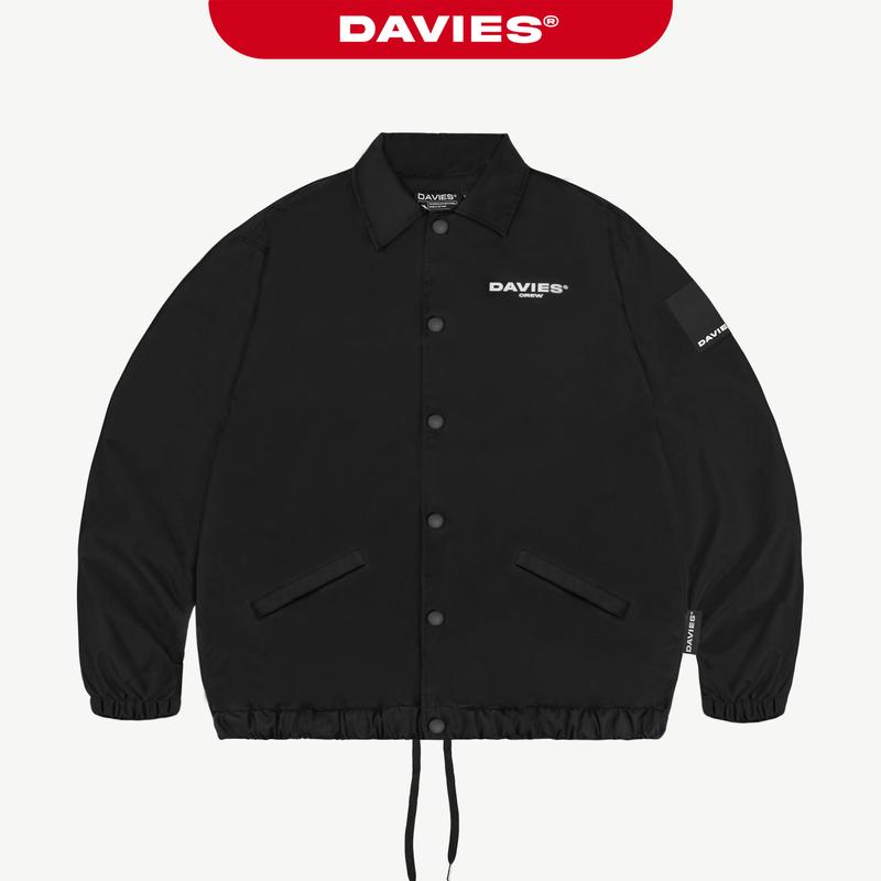  Áo khoác dù nam nữ form rộng DAVIES màu đen hai lớp local brand Crew Jacket 