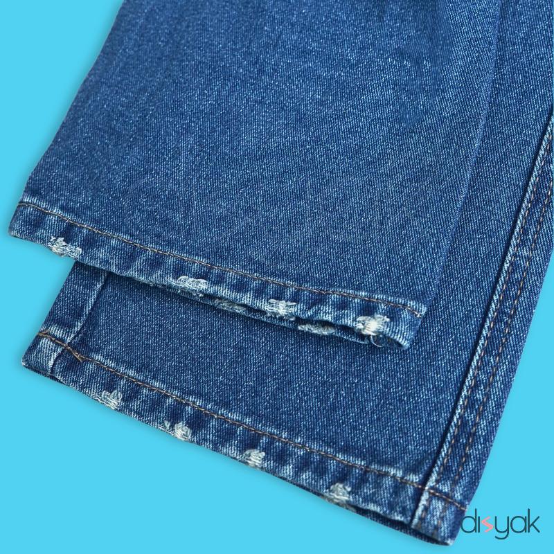 DISYAK - HighWaist Loose Jeans Celana Panjang Boyfriend Standar Vintage Blue 109-209 9