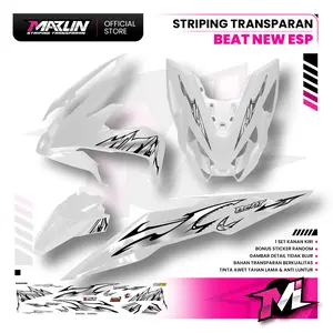 MARLIN Striping Transparan Beat New ESP 2016-2019 Motif Varky Bahan Bening Premium Quality Code B Tinta UV Awet 1-3 Tahun