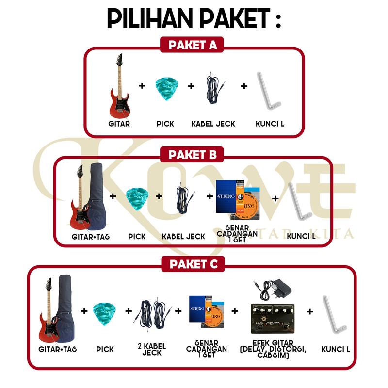 Gitar Listrik Merk KOWE Art Series Best Seller Free Efek DDC01 4