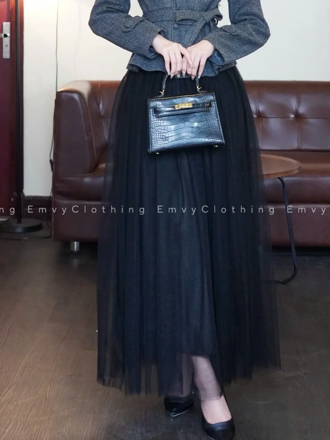 EV104-Emvy Clothing CHÂN VÁY LẺ Chân váy lưới bồng bềnh nhẹ nhàng thanh lịch | BigBuy360 - bigbuy360.vn
