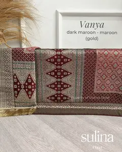 Sulina Style - Kain Songket Mesin & Selendang Tiga Negeri Vanya Benang Gold, Silver, & Tembaga