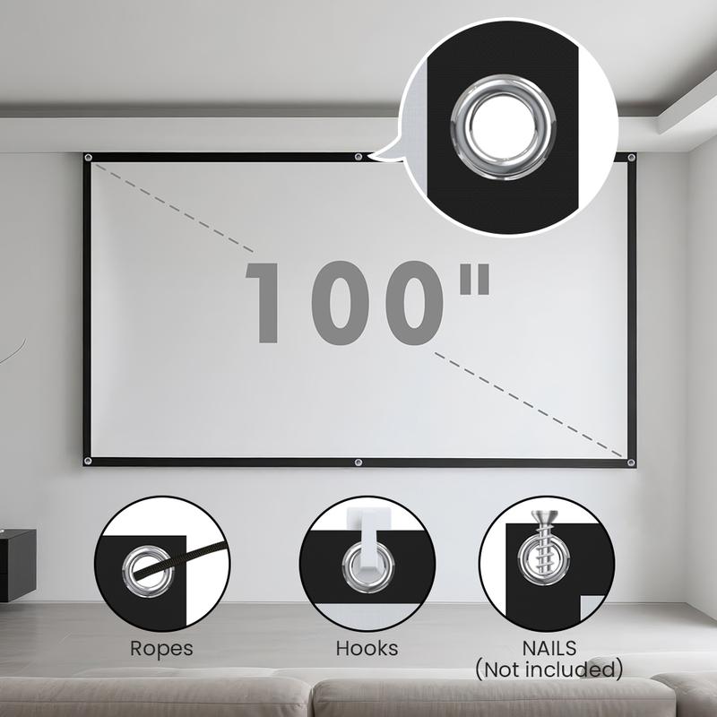 Màn chiếu phản quang dán tường - Tăng cường độ sáng hình ảnh loại 100 inch…