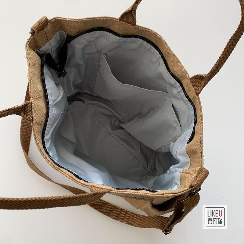 Product Introduction of New Arrival Canvas Tote Handbag Simple Large capacity single shoulder Bag messenger bag for men and women 24