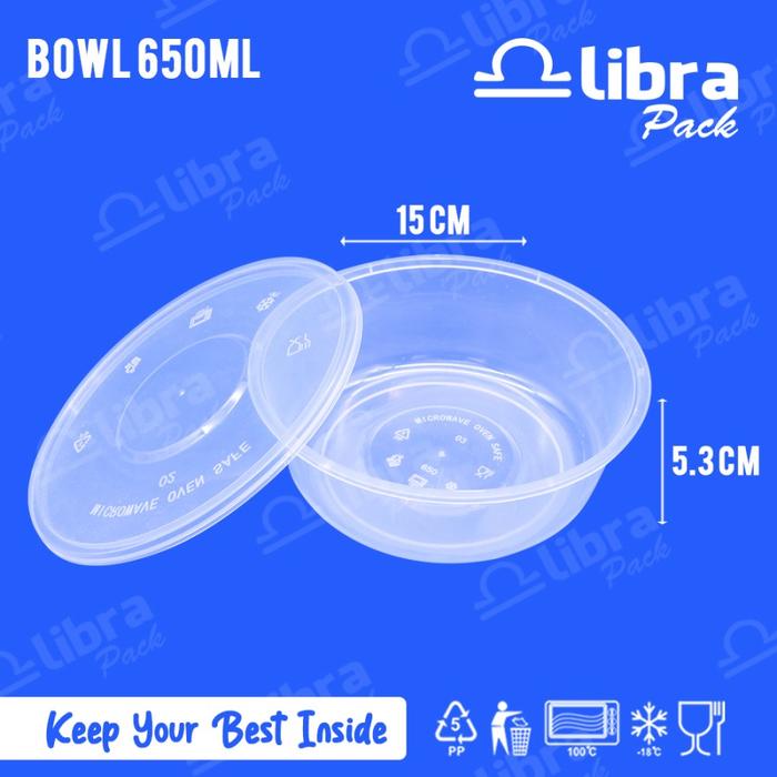 Gambar 500 Pcs - Thinwall Bowl 650ml Dus Bulat Bowl Mangkok Tahan Panas Microwave dari Libra Pack Kota Tangerang Tokopedia