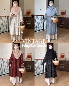 VINTAGE SIMPLE TUNIK BY ARUNAOUTFIT || TUNIK MOTIF BUNGA LUCU