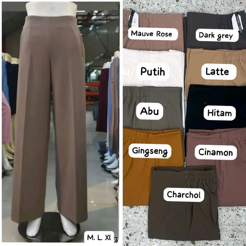 Kulot Sonia Kantong Resleting Bahan Crepe Premium 0