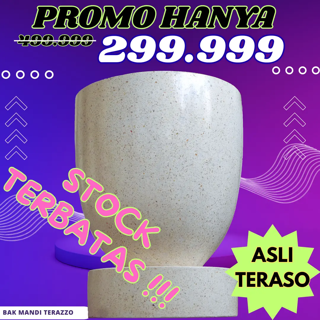 Bak Mandi Terrazzo Mini | Bak Mandi Minimalis Natural Stone Elegan