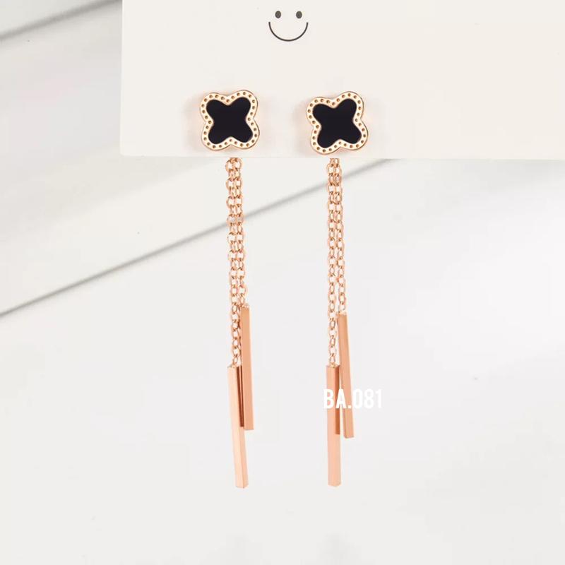 Anting Titanium Bunga Juntai Gold Kekinian Viral anti Karat Tidak Luntur Terbaru Fashion Wanita Earrings