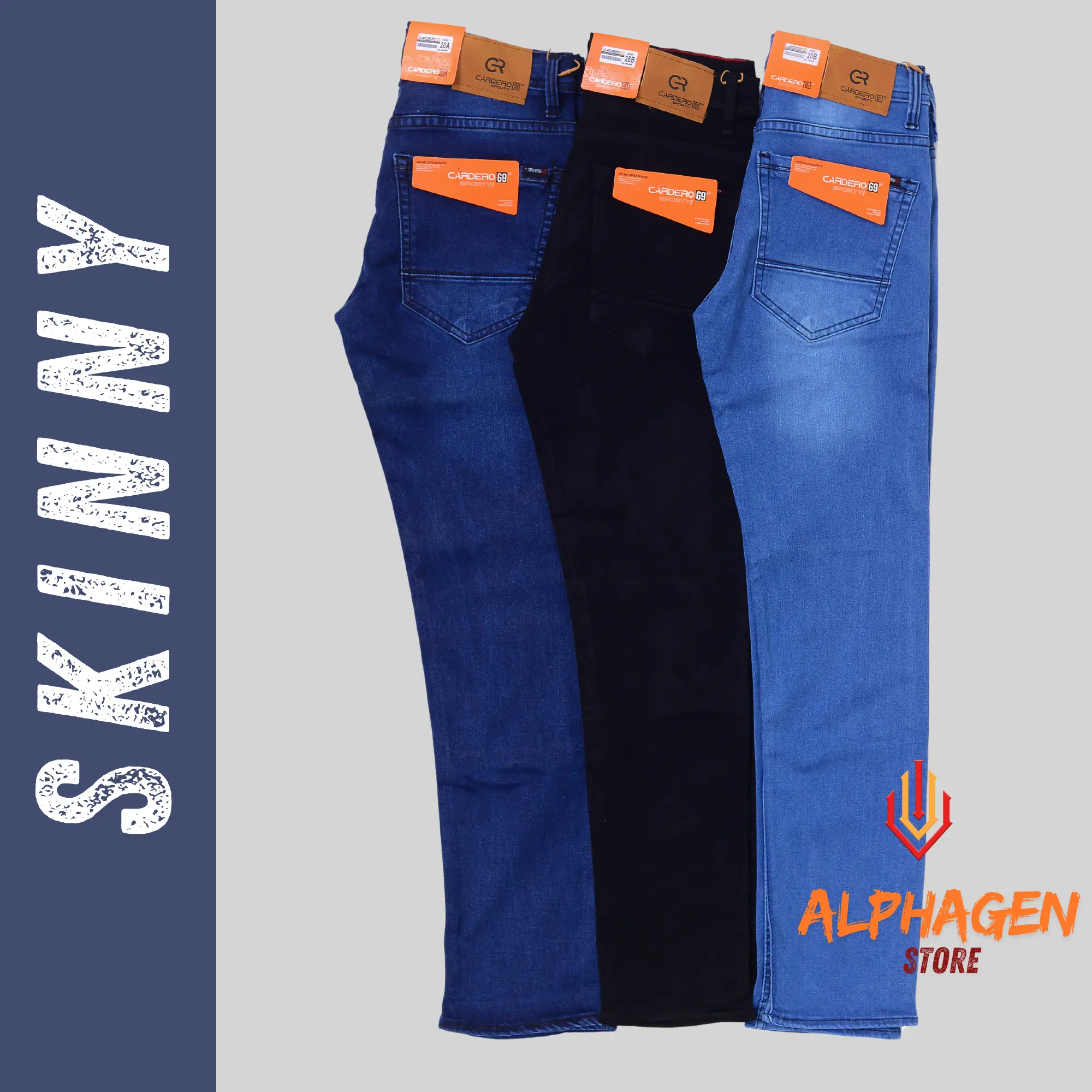 CARDERO SKINNY - CELANA JEANS SLIMFIT PANJANG PRIA 69 SPORTY ORIGINAL SOFTJEANS STRECH