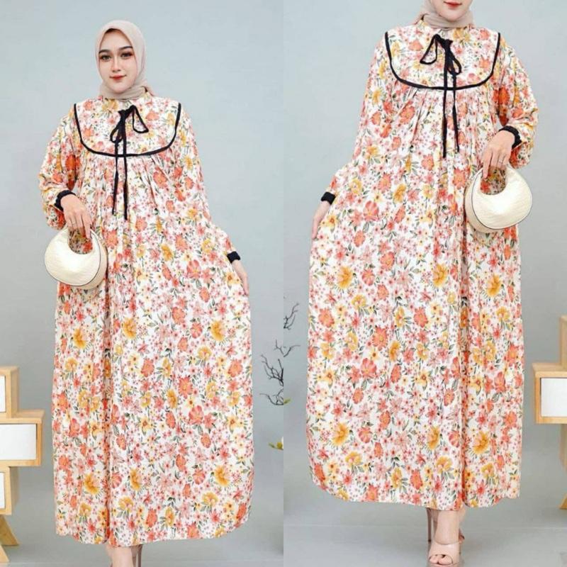 Product Introduction of Gamis Listya Muslim Terbaru Wanita Kekinian Busui Rayon Diamond 14