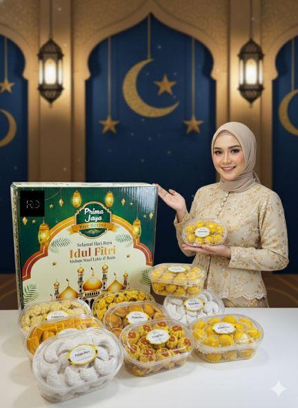 THR Paket Kue Kering Lebaran THR Isi 6 Toples Premium Nastar Snack Pedas Manis Sagu Cemilan Food Crispy Susu Keju Halal POM Expired 1 Tahun